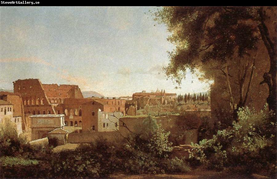 Jean Baptiste Camille  Corot View of the Colosseum from the Farnese Gardens